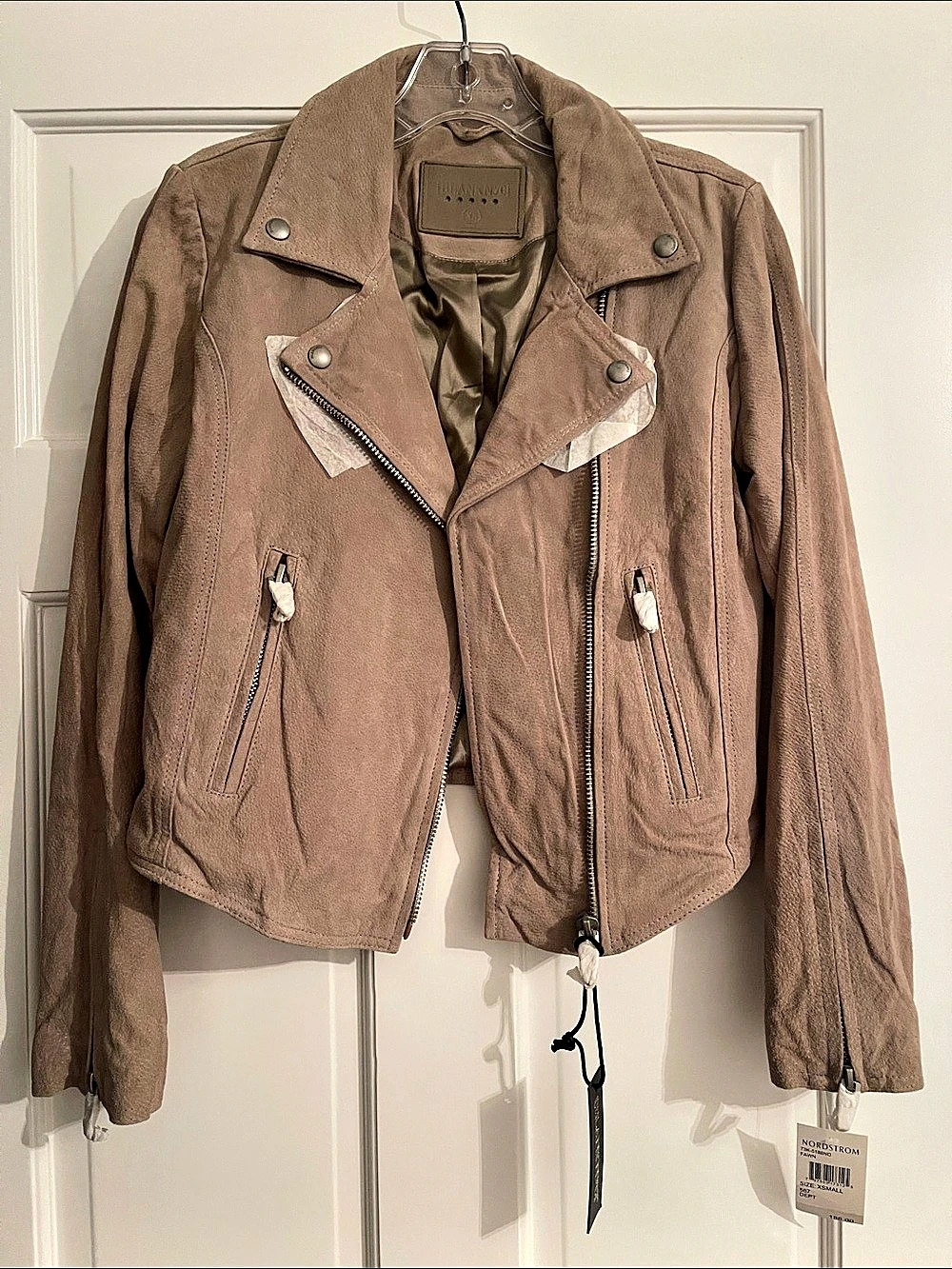 Blank NYC Women's Moto Leather Jacket in Brown NWT